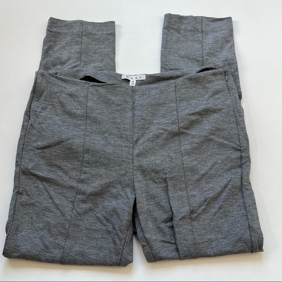 CAbi #814 Newport Ponte Slim Pants Side Zip Gray Business. Assault Size 14 - Picture 1 of 6